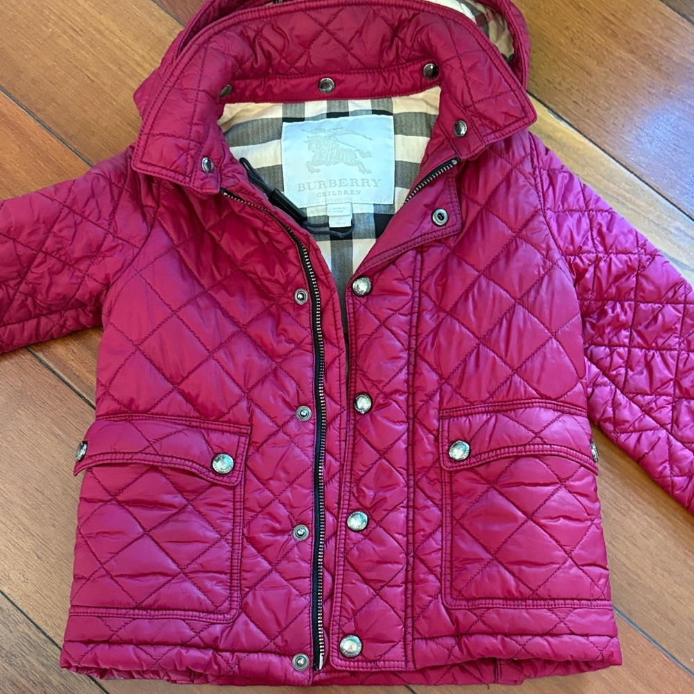 Burberry Kids Puffer Jacket - Deep Red